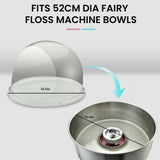 NNEDSZ EUROCHEF Commercial Fairy Floss Cotton Candy Maker Machine Bubble Cover 52cm