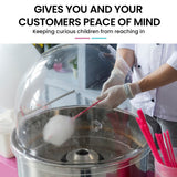 NNEDSZ EUROCHEF Commercial Fairy Floss Cotton Candy Maker Machine Bubble Cover 52cm