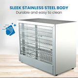 NNEDSZ EUROCHEF Commercial Food Warmer Electric 1000W 4-Tier Hot Display Stainless Steel Cabinet