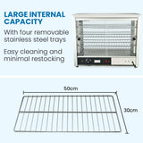 NNEDSZ EUROCHEF Commercial Food Warmer Electric 1000W 4-Tier Hot Display Stainless Steel Cabinet