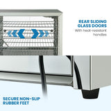 NNEDSZ EUROCHEF Commercial Food Warmer Electric 1000W 4-Tier Hot Display Stainless Steel Cabinet
