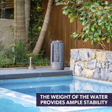 NNEDSZ Protege Two Tone Solar Tower Fountain Water Feature, Contemporary Design, with Panel Kit, LED Lights
