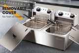 NNEDSZ EuroChef Commercial Electric Deep Fryer Twin Frying Basket Chip Cooker Fry