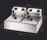 NNEDSZ EuroChef Commercial Electric Deep Fryer Twin Frying Basket Chip Cooker Fry