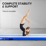 NNEDSZ 400x100x10cm Inflatable Air Track Mat Tumbling Gymnastics, Blue & White (No Pump)