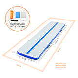 NNEDSZ 400x100x10cm Inflatable Air Track Mat Tumbling Gymnastics, Blue & White (No Pump)