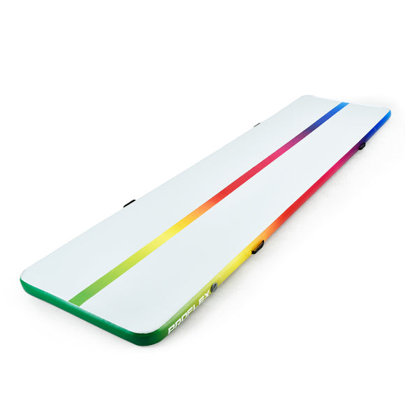 NNEDSZ 400x100x10cm Inflatable Air Track Mat Tumbling Gymnastics, Multi-Coloured (No Pump)