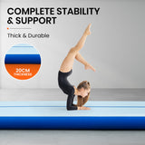 NNEDSZ 800x100x20cm Inflatable Air Track Mat Tumbling Gymnastics, Blue & White (No Pump)