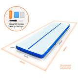NNEDSZ 800x100x20cm Inflatable Air Track Mat Tumbling Gymnastics, Blue & White (No Pump)