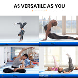 NNEDSZ 800x100x20cm Inflatable Air Track Mat Tumbling Gymnastics, Blue & White (No Pump)