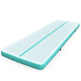 NNEDSZ 800x100x20cm Inflatable Air Track Mat Tumbling Gymnastics, Mint Green & Grey (No Pump)