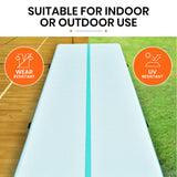 NNEDSZ 800x100x20cm Inflatable Air Track Mat Tumbling Gymnastics, Mint Green & Grey (No Pump)