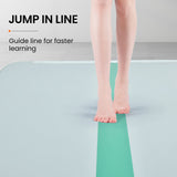 NNEDSZ 800x100x20cm Inflatable Air Track Mat Tumbling Gymnastics, Mint Green & Grey (No Pump)
