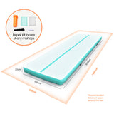 NNEDSZ 800x100x20cm Inflatable Air Track Mat Tumbling Gymnastics, Mint Green & Grey (No Pump)