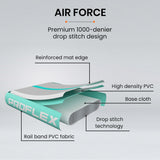 NNEDSZ 800x100x20cm Inflatable Air Track Mat Tumbling Gymnastics, Mint Green & Grey (No Pump)