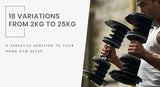 NNEDSZ 2 x 25kg Adjustable Dumbbell Set Weights Dumbbells Home Gym Fitness Pair