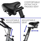 NNEDSZ Spin Bike Flywheel Commercial Gym Exercise Home Fitness Grey
