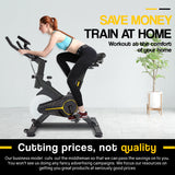 NNEDSZ Commercial Spin Bike Flywheel Exercise Fitness Home Gym Yellow