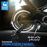 NNEDSZ Spin Bike - Flywheel Commercial Gym Exercise Home Workout Grey