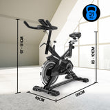 NNEDSZ Spin Bike - Flywheel Commercial Gym Exercise Home Workout Grey