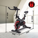 NNEDSZ Commercial Spin Bike Flywheel Exercise Home Workout Gym - Red