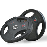 NNEDSZ 2 x 45lb Olympic Weight Plates Rubber Tri-Grip Weights Set Pair Cast Iron Home Gym Fitness