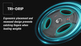 NNEDSZ 2 x 45lb Olympic Weight Plates Rubber Tri-Grip Weights Set Pair Cast Iron Home Gym Fitness