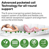 NNEDSZ Kingston Slumber Mattress QUEEN Size Bed Euro Top Pocket Spring Bedding Firm Foam 33CM