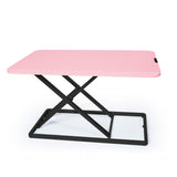 NNEDSZ Fortia Desk Riser 74cm Wide Adjustable Sit to Stand for Dual Monitor, Keyboard, Laptop, Pink