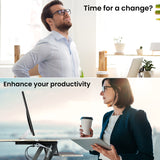 NNEDSZ Fortia Corner Desk Riser 110cm Wide Adjustable Sit to Stand for Dual Monitor, Keyboard, Laptop, Beech