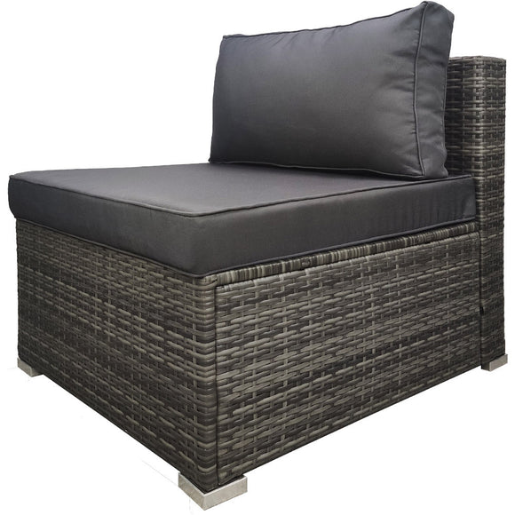 NNEDSZ LONDON RATTAN 1 Seater Outdoor Sofa Modular Lounge Chair, Grey