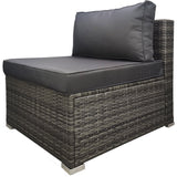 NNEDSZ LONDON RATTAN 1 Seater Outdoor Sofa Modular Lounge Chair, Grey