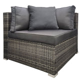 NNEDSZ LONDON RATTAN 1 Seater Outdoor Corner Modular Lounge Chair, Grey