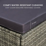 NNEDSZ LONDON RATTAN 1 Seater Outdoor Corner Modular Lounge Chair, Grey