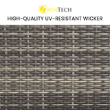 NNEDSZ LONDON RATTAN 1 Seater Outdoor Corner Modular Lounge Chair, Grey