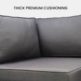 NNEDSZ LONDON RATTAN 1 Seater Outdoor Corner Modular Lounge Chair, Grey