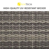 NNEDSZ LONDON RATTAN Outdoor Wicker Coffee Table Patio Furniture 1 Piece, Grey