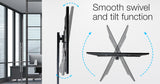 NNEDSZ FORTIA TV Stand Mount 32-70 Inch Tall Modern Universal Floor Swivel Rack Black