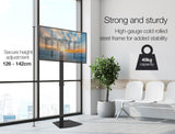 NNEDSZ FORTIA TV Stand Mount 32-70 Inch Tall Modern Universal Floor Swivel Rack Black
