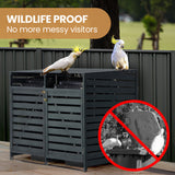 NNEDSZ PlantCraft Double Wood Wheelie Bins Storage Shed, 2 Door Garbage Rubbish Bin Enclosure