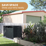 NNEDSZ PlantCraft Double Wood Wheelie Bins Storage Shed, 2 Door Garbage Rubbish Bin Enclosure