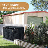 NNEDSZ PlantCraft Triple Wood Wheelie Bins Storage Shed, 3 Door Garbage Rubbish Bin Enclosure