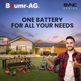 NNEDSZ BAUMR-AG 370SX 40V SYNC Cordless Lawn Aerator & Scarifier, Skin Only, Brushless, Scarifying Blade and Dethatcher Rake Cartridges, 4 Depths