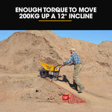 NNEDSZ Baumr-AG 40V Battery Powered Wheelbarrow Motorised Electric, 80L Bucket Volume, 260kg Capacity
