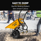 NNEDSZ Baumr-AG 40V Battery Powered Wheelbarrow Motorised Electric, 80L Bucket Volume, 260kg Capacity