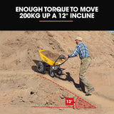 NNEDSZ Baumr-AG 40V Battery Powered Wheelbarrow Motorised Electric, 100L Bucket Volume, 4 Wheel, 260kg Capacity