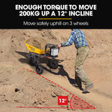 NNEDSZ Baumr-AG 40V Battery Powered Wheelbarrow Motorised Electric, 100L Bucket Volume, 3 Wheel, 260KG, Lifting Bucket