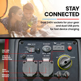 NNEDSZ Inverter Generator Portable 3.5kW Max Petrol Pure Sine Wave Camping Power Station Red
