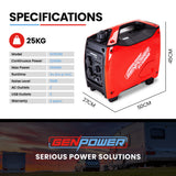 NNEDSZ Inverter Generator 2600W Peak Pure Sine Portable Camping Petrol Rated