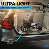 NNEDSZ THOMSON E5000 Pro Lithium Golf Buggy, 36 Hole, Only 12kg, Easy Fold, Electric Motorised Buggy Trolley Cart w/ Seat, Black